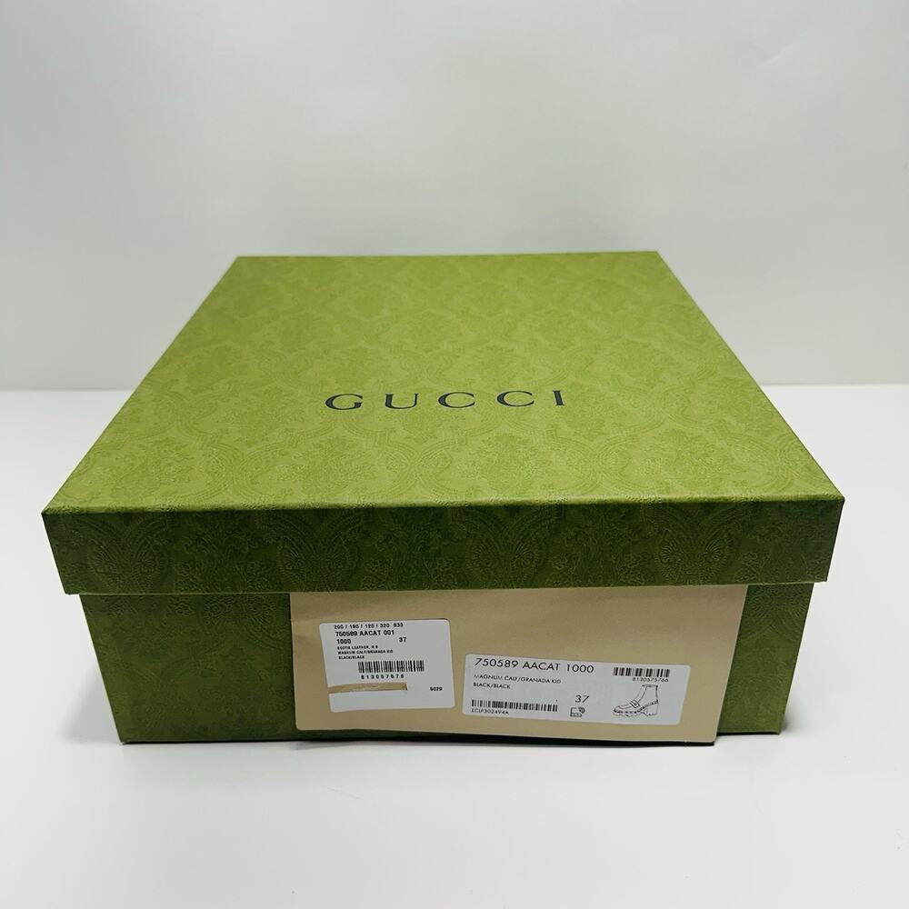 NIB Gucci Horsebit Ankle Boots EU 37 US 7 Black Leather Platform Bootie $1,590 - Picture 13 of 14